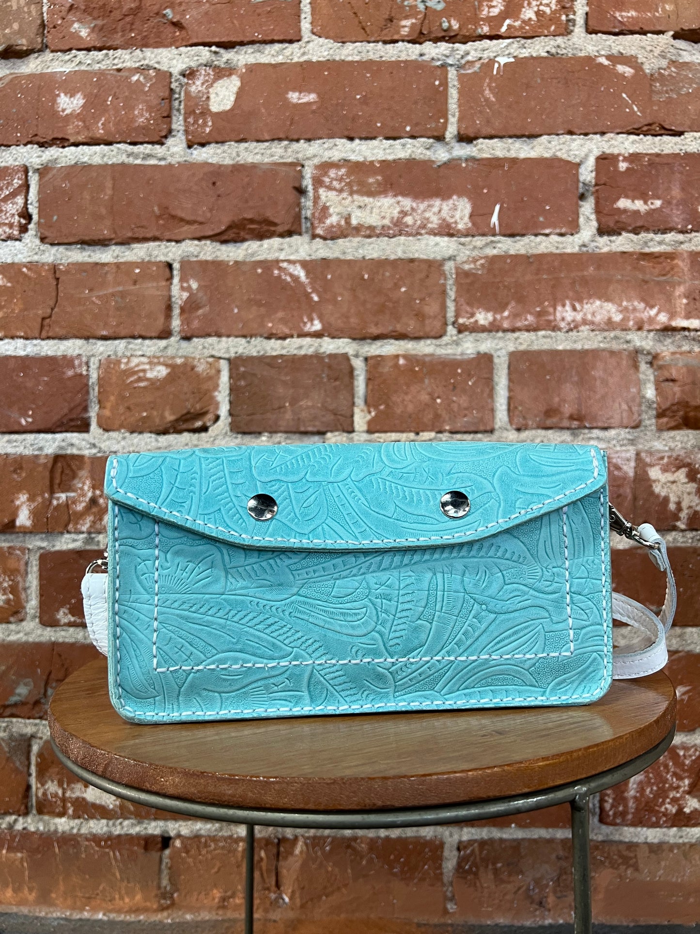 Teal Handmade Leather Purse