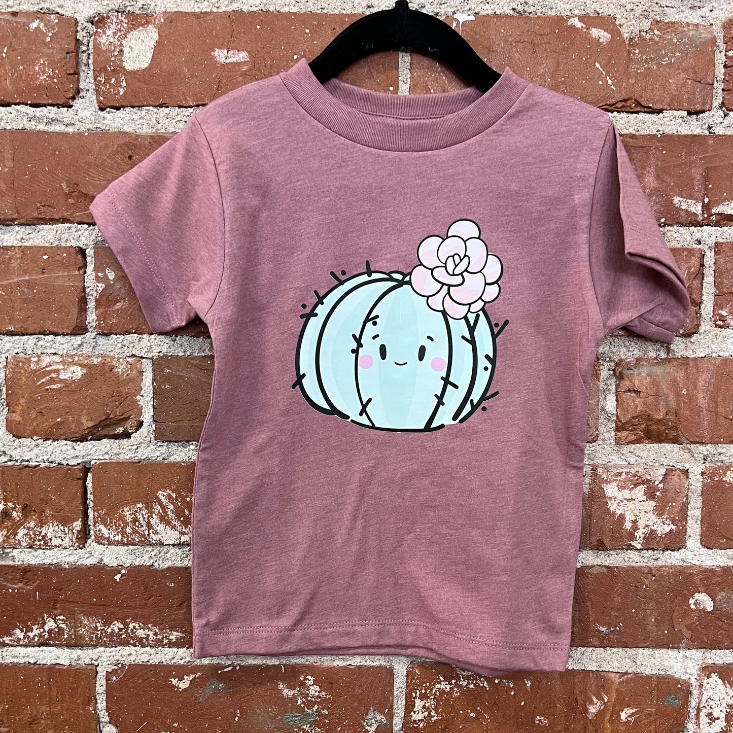 Girly Cactus Heathered Mauve Kid T-Shirt