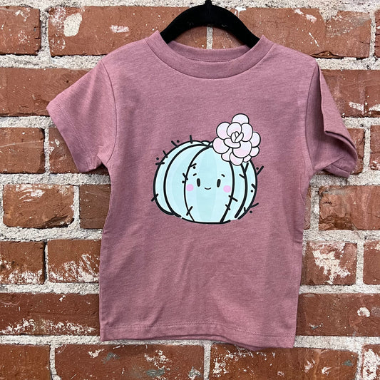 Girly Cactus Heathered Mauve Kid T-Shirt