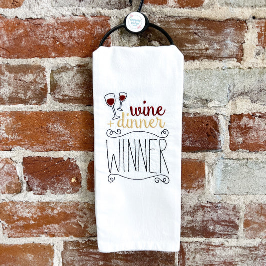 Wine + Dinner Flour Sack Towel