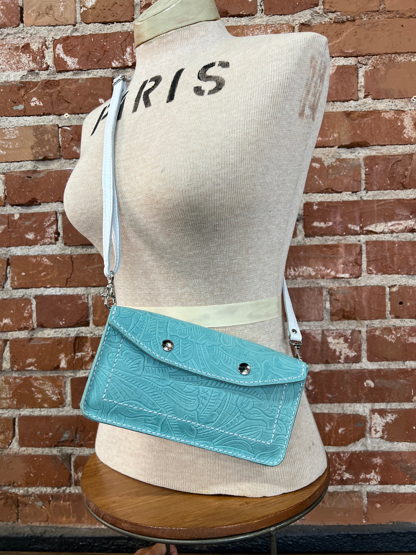 Teal Handmade Leather Purse