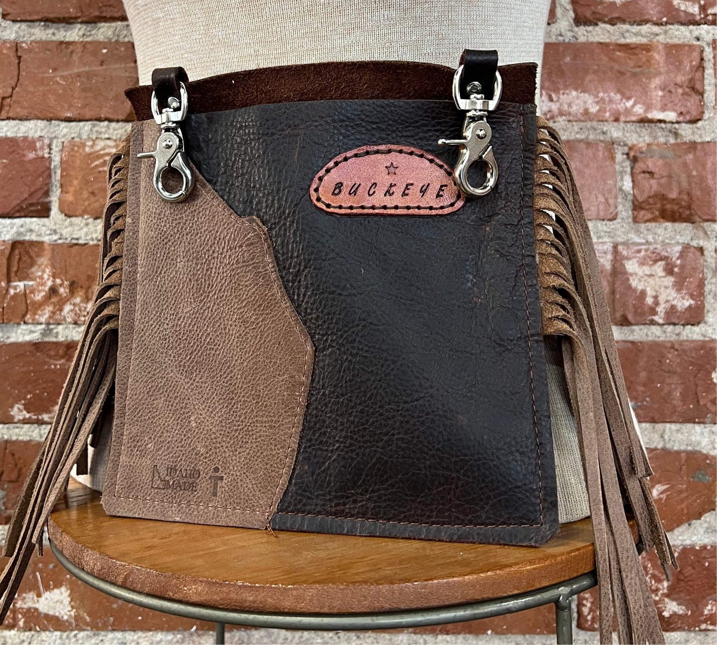 Buckeye Fringe Horse and Dog Treat Handmade Leather Pouch