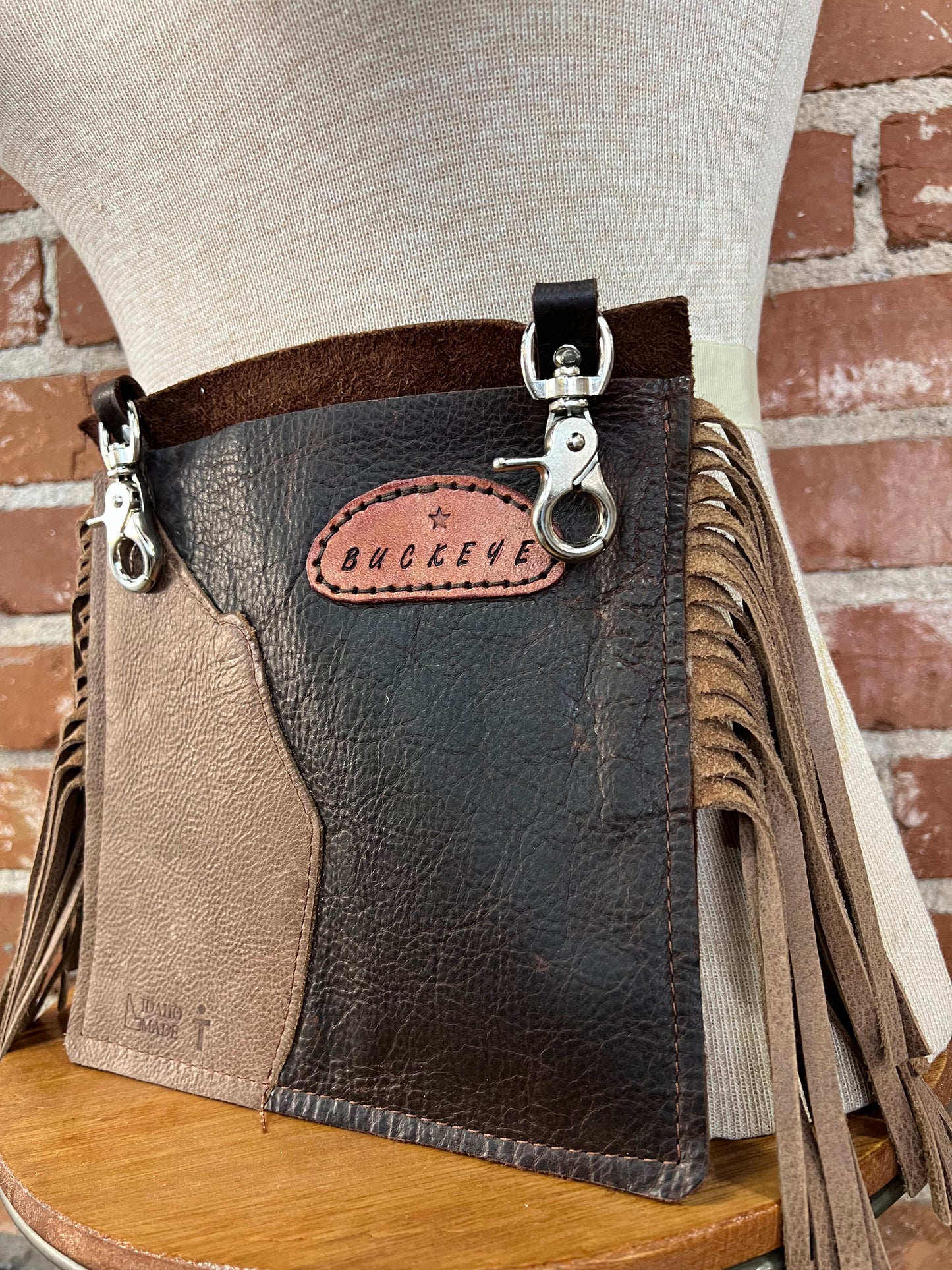 Buckeye Fringe Horse and Dog Treat Handmade Leather Pouch