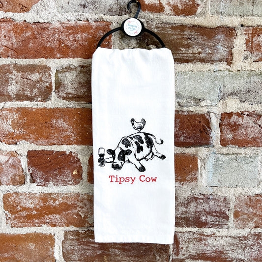 Tipsy Cow Flour Sack Towel