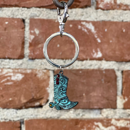 Teal Boot Keychain