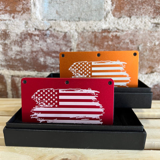 Distressed Flag Aluminum Wallet