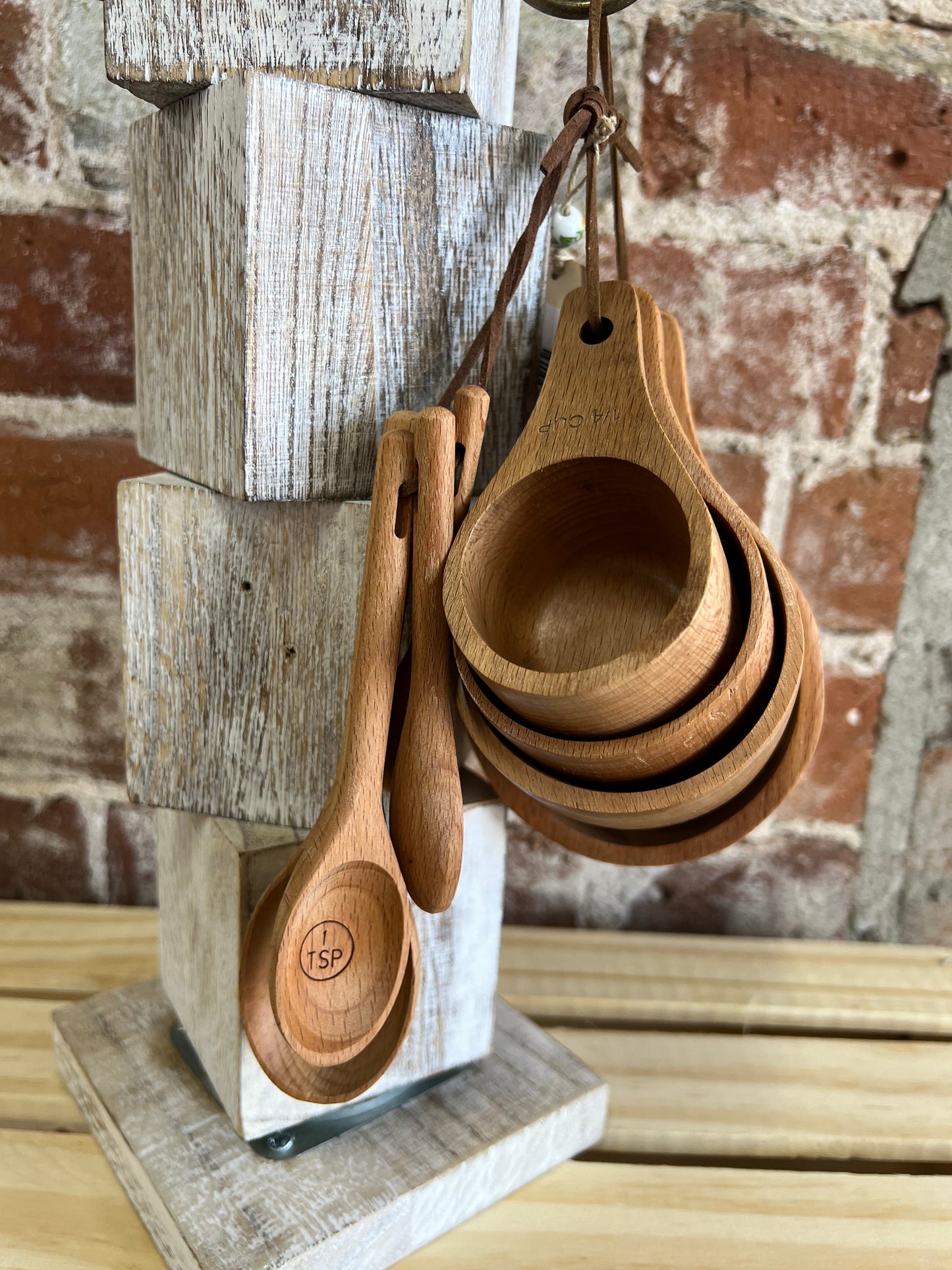 Cup of Love Wooden Measuring Cup and Spoons